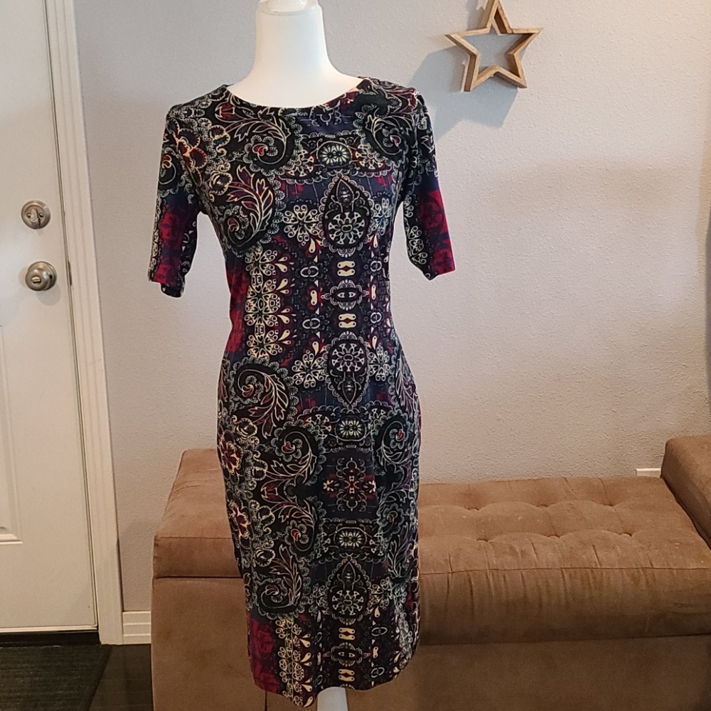 LuLaRoe Multicolored Julia dress Size Small